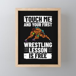 Wrestling Training Coach Team Fighter Sport Framed Mini Art Print