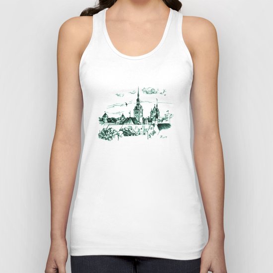 Medieval landscape. Unisex Tank Top
