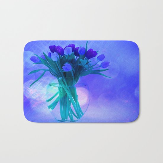 A Blue Bloom for Spring Bath Mat