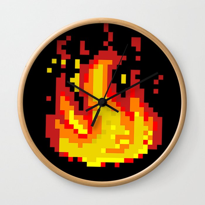 Pixel fire Wall Clock