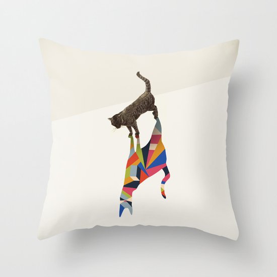 Walking Shadow, Cat Throw Pillow