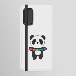 Rainbow Flag Gay Pride Lgbtq Hearts Panda Android Wallet Case