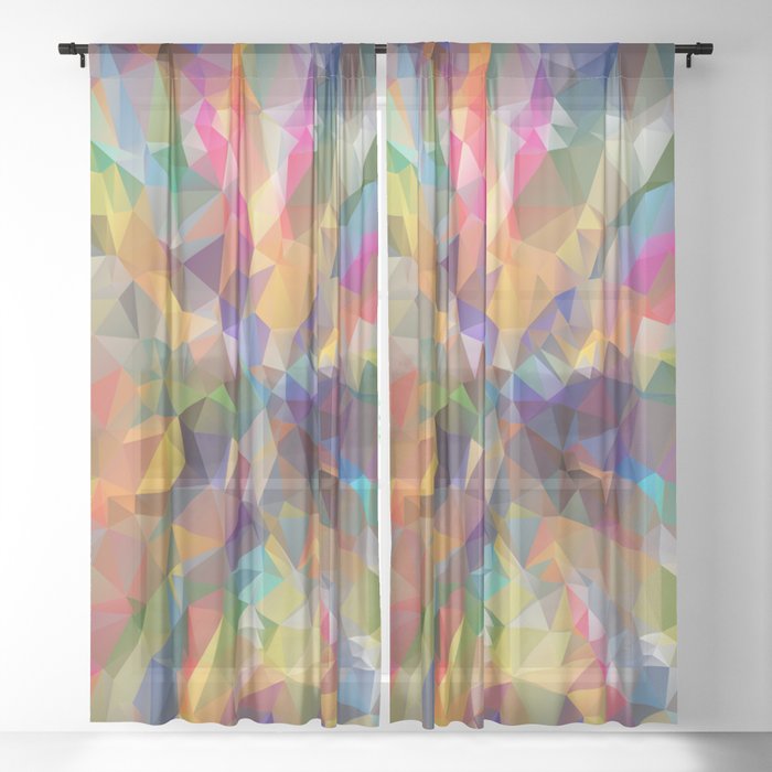 Kaleidoscope Color. Sheer Curtain