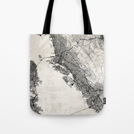Oakland USA - City Map - Black and White Tote Bag