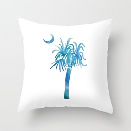Palmetto Palm Tree Watercolor Throw Pillow