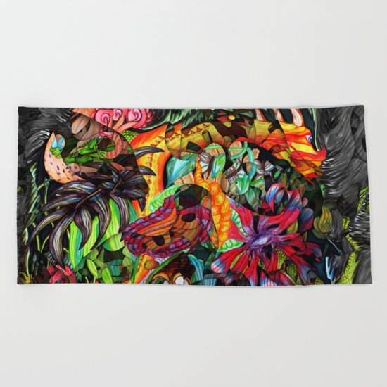 Just another day in the jungle Beach Towel