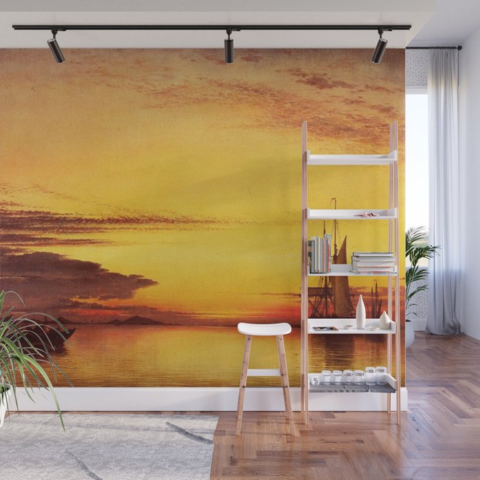 Red Sunset On The Lagoon Of Venice, Italy by Edward William Cooke Oil Painting Wall Mural