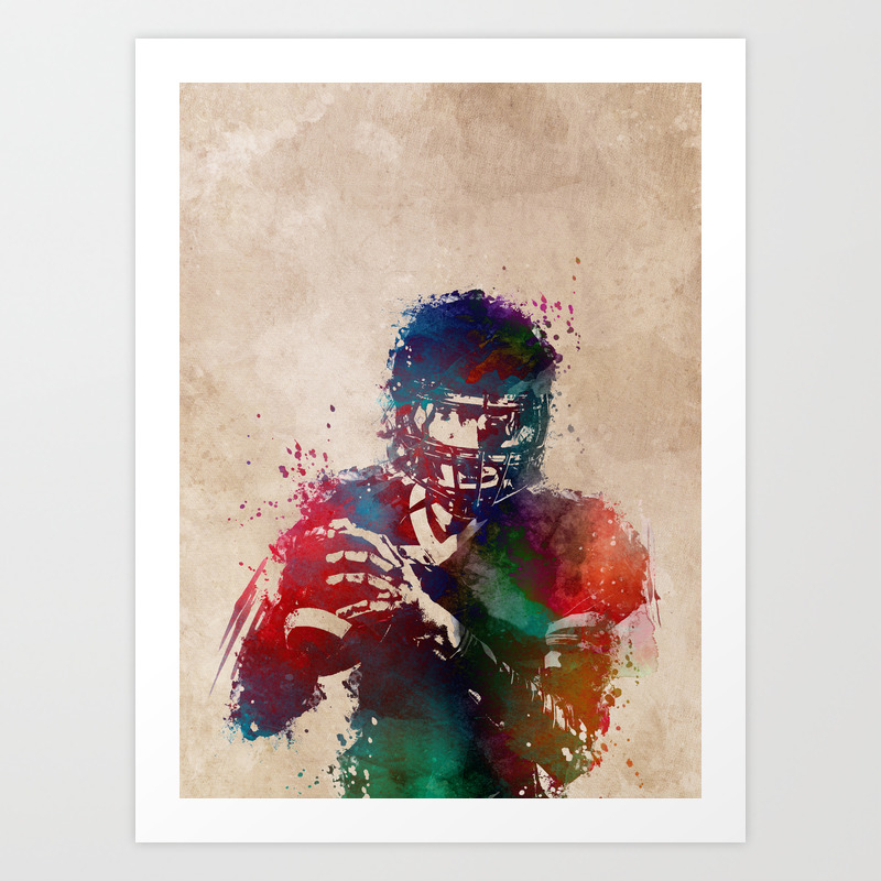 American Football Player 3 Art Print By Jbjart Society6