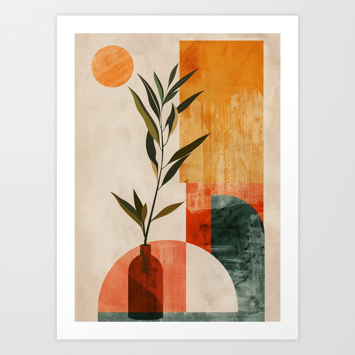 Serenity in Simplicity: Abstract Vase Collection Art Print