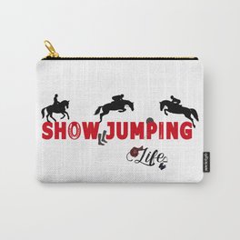 Show Jumping Life in Black & Red Carry-All Pouch