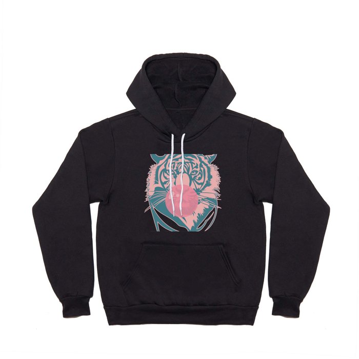 tiger chewing bubble gum in pink Hoody