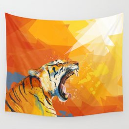 Tiger in the morning Wall Tapestry