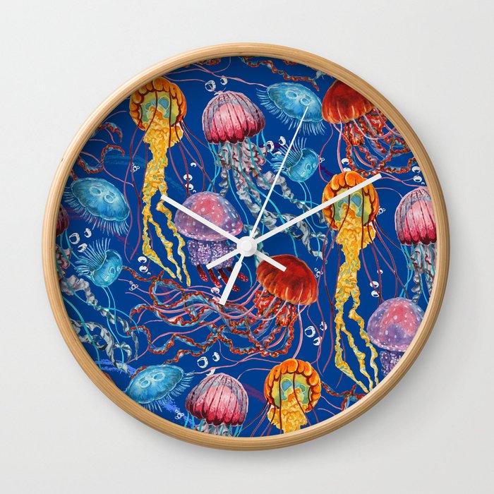 Jellyfish Collection - blue Wall Clock