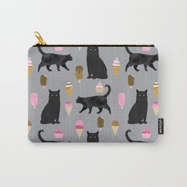 black cat ice cream cat lover pet gifts cute cats Carry-All Pouch