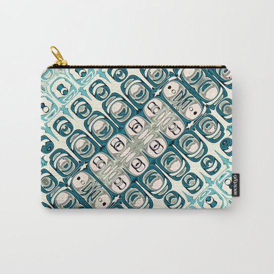 Turquoise Tile Pattern Carry-All Pouch