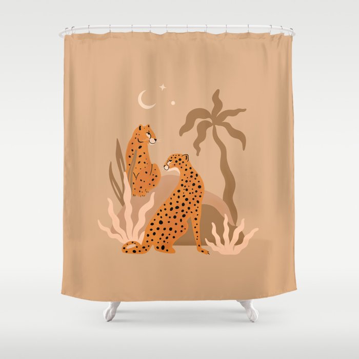 Dune 2.0 Cheetah Leopard Art Print Shower Curtain by studiomariah