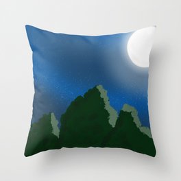 Forest by moonlight Throw Pillow