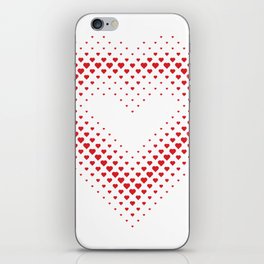Heart Shape Halftone Dot Red Heart Pattern iPhone Skin