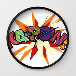 KA-POW Comic Book Modern Pop Art Cool Fun Colorful Graphic Wall Clock