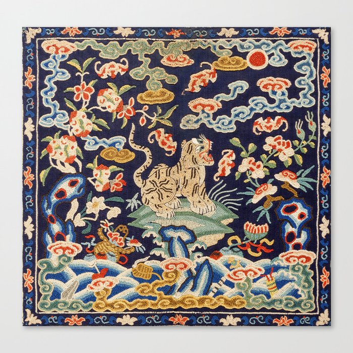 Tapestry like embroidery on canvas sales