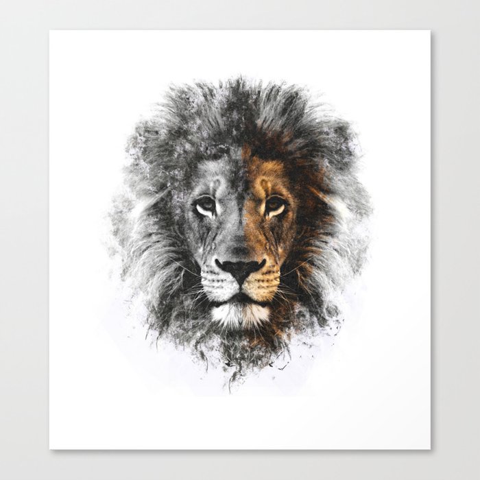 Lion Head Canvas Print By Monochromatic Society6