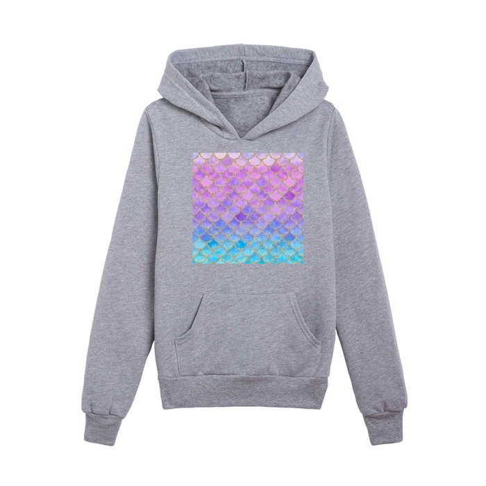 Pretty Mermaid Scales 07 Kids Pullover Hoodie