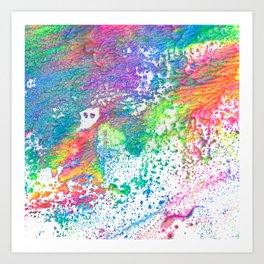 Rainbow Paint Splatter V2 Art Print