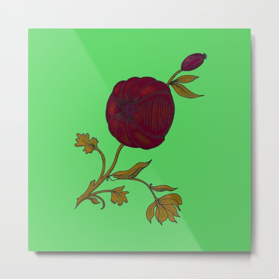 simple decorative pomegranate Metal Print