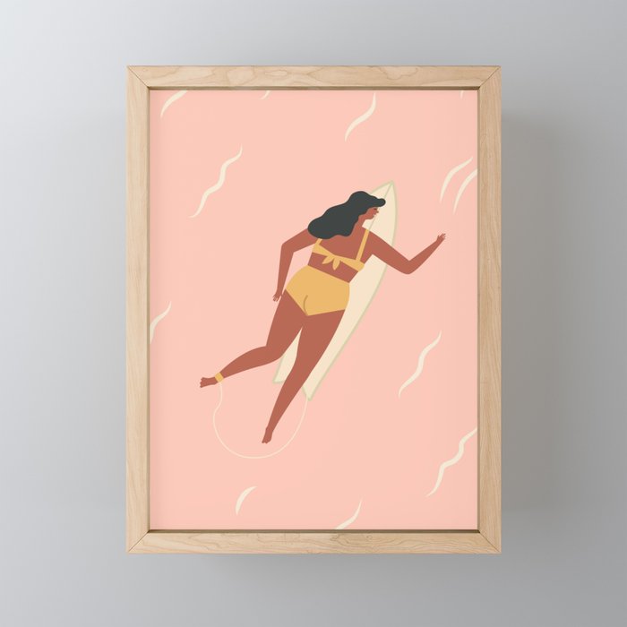 Paddle out Framed Mini Art Print