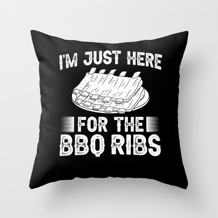 BBQ Ribs Beef Smoker Grilling Pork Dry Rub Throw Pillow