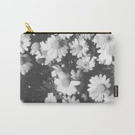 Black and White Flowers Carry-All Pouch