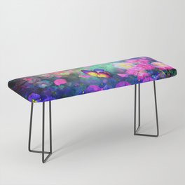 Floral garden paradise butterfly glow Bench
