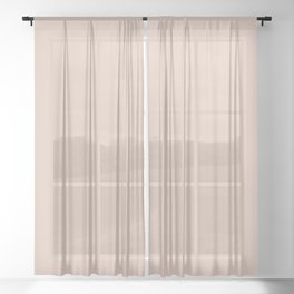 Light Pastel Pink Solid Color Behr Sand Dance S190-2 / Accent Shade / Hue / All One Colour Sheer Curtain