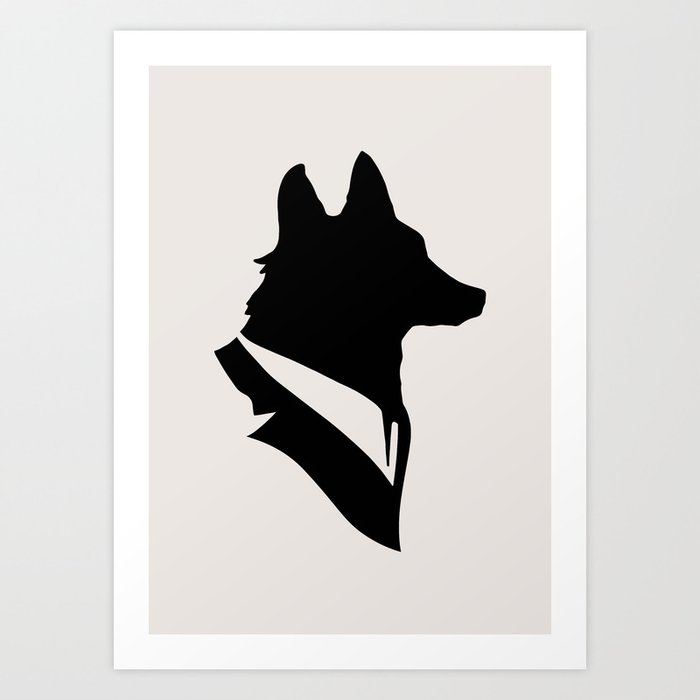Monsieur Renard / Mr Fox - Animal Silhouette Art Print