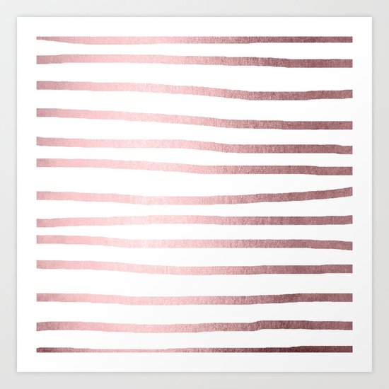 Simply Drawn Stripes Rose Quartz Elegance Art Print