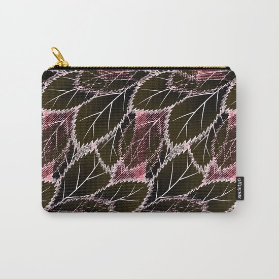 Bright leaves on a black background. Carry-All Pouch