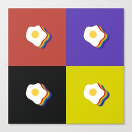 Rainbow fried egg patchwork 4 Canvas Print