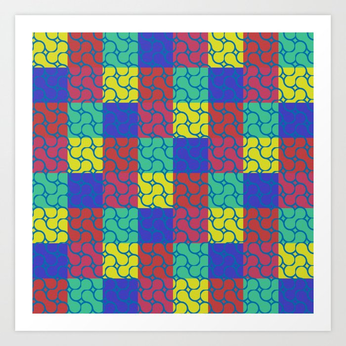  pattern of curves and colors Art Print