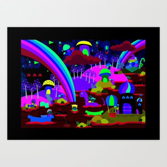 rainbow land Art Print