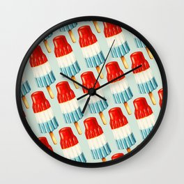 USA 4th of July Popsicle Pattern Wall Clock | Pattern, Vintage, Usa, Redwhiteblue, Painting, Popsicle, Icecream, Kawaii, Curated, Digital 