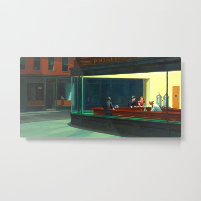 Edward Hopper Nighthawks Metal Print