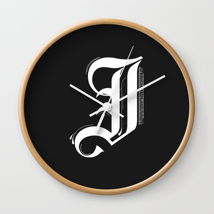 Letter J Wall Clock By Andrea Mendez Society6