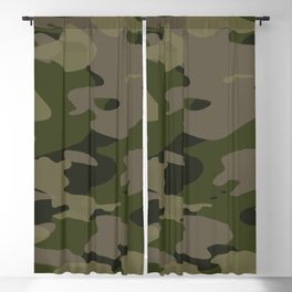 Olive Green Camo #2 Blackout Curtain
