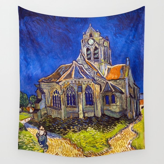 Vincent van Gogh - The Church at Auvers Wall Tapestry