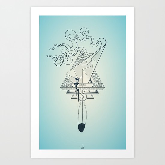 Star Catcher V01 (Black Outline) Art Print