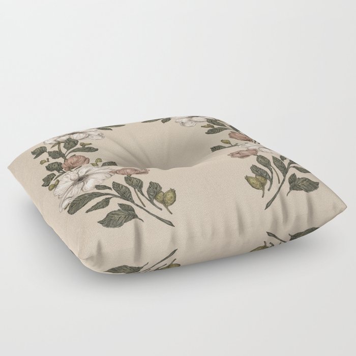Floral Laurel Floor Pillow