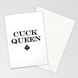 Queen of spades cuckold or hotwife logo with cuck text Stationery Card
