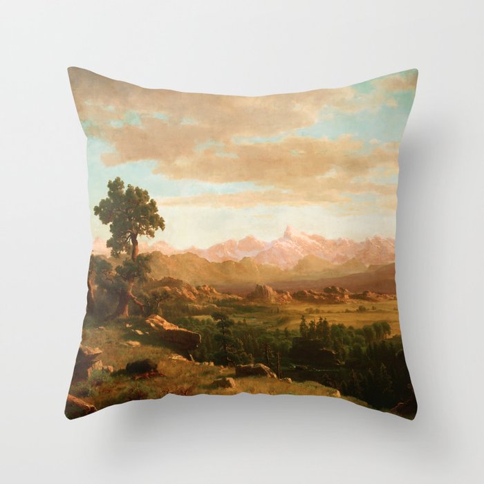 Wind River Country - Albert Bierstadt Throw Pillow