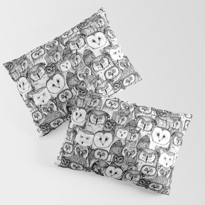 just owls black white Pillow Sham