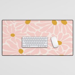 Big Groovy Flower - Light Pink Pastel Desk Mat